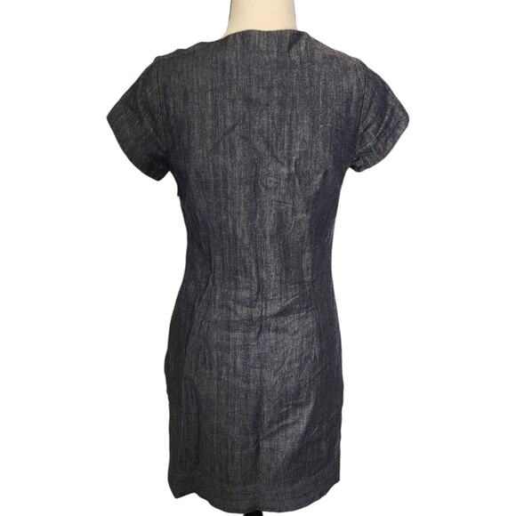 Boden NWOT Montmartre Short Sleeve Chambray Cotton Denim Shift Dress Size 2 - Picture 3 of 7